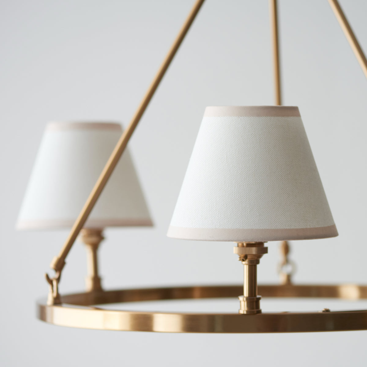 Brushed Aged Brass Plate & Vintage White Fabric