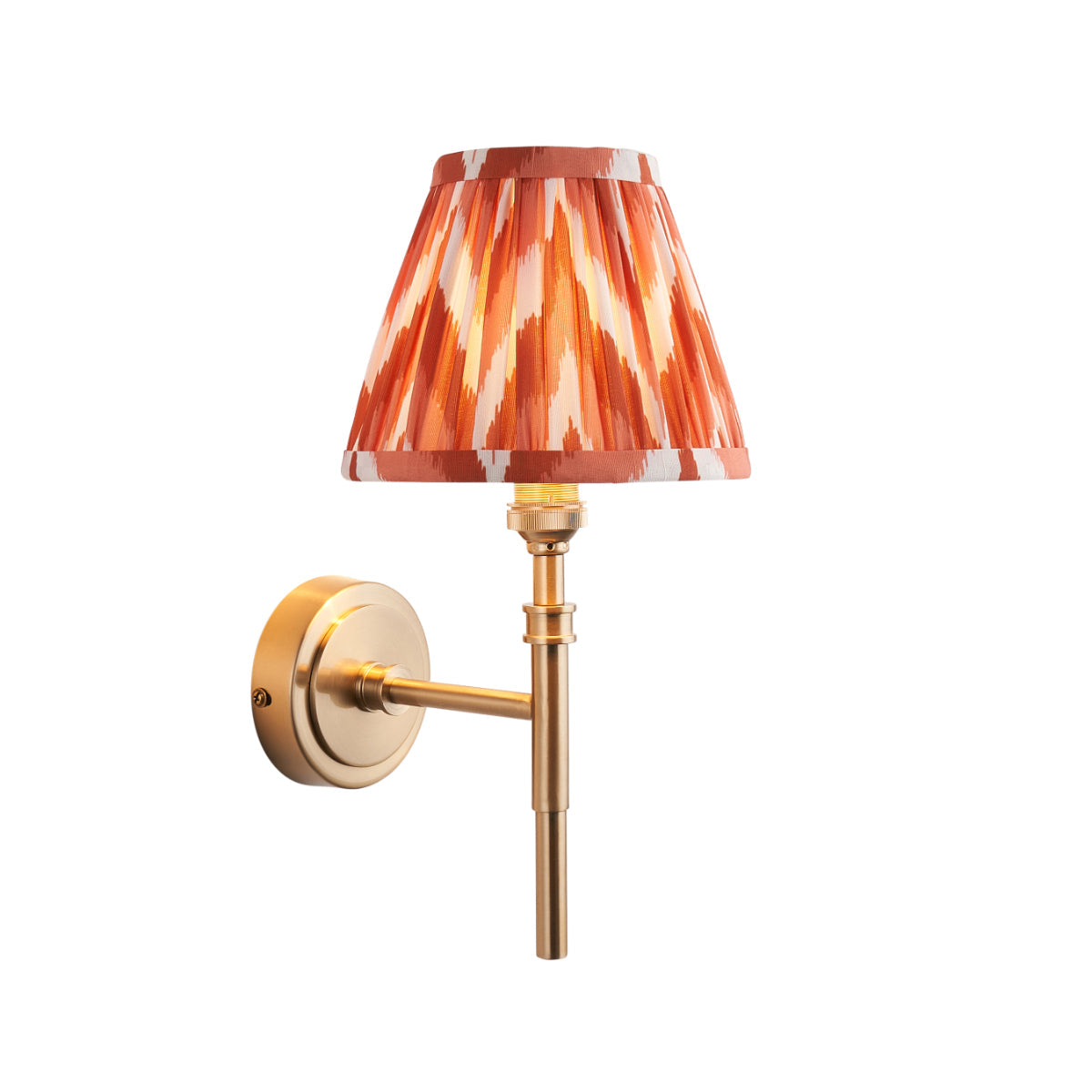 Brushed Aged Brass Plate & Apricot Orange Fabric