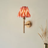 Brushed Aged Brass Plate & Apricot Orange Fabric