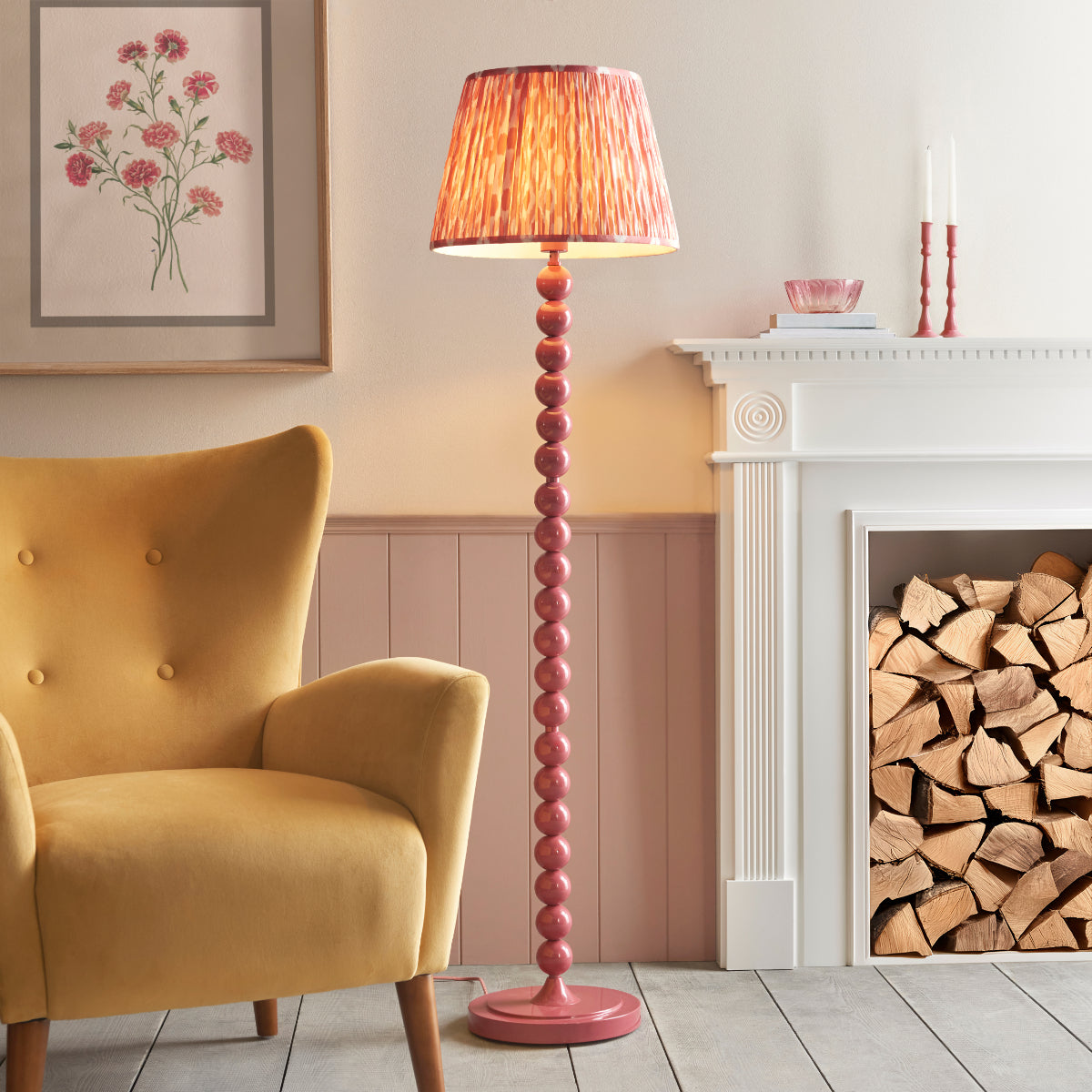Gloss Pink Clay Paint & Coral Pink Fabric