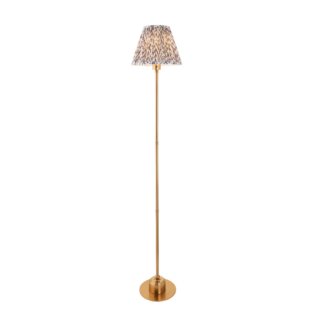 Brushed Aged Brass Plate & Pearl Grey Fabric