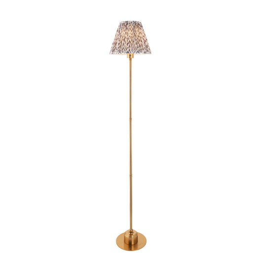 Brushed Aged Brass Plate & Pearl Grey Fabric