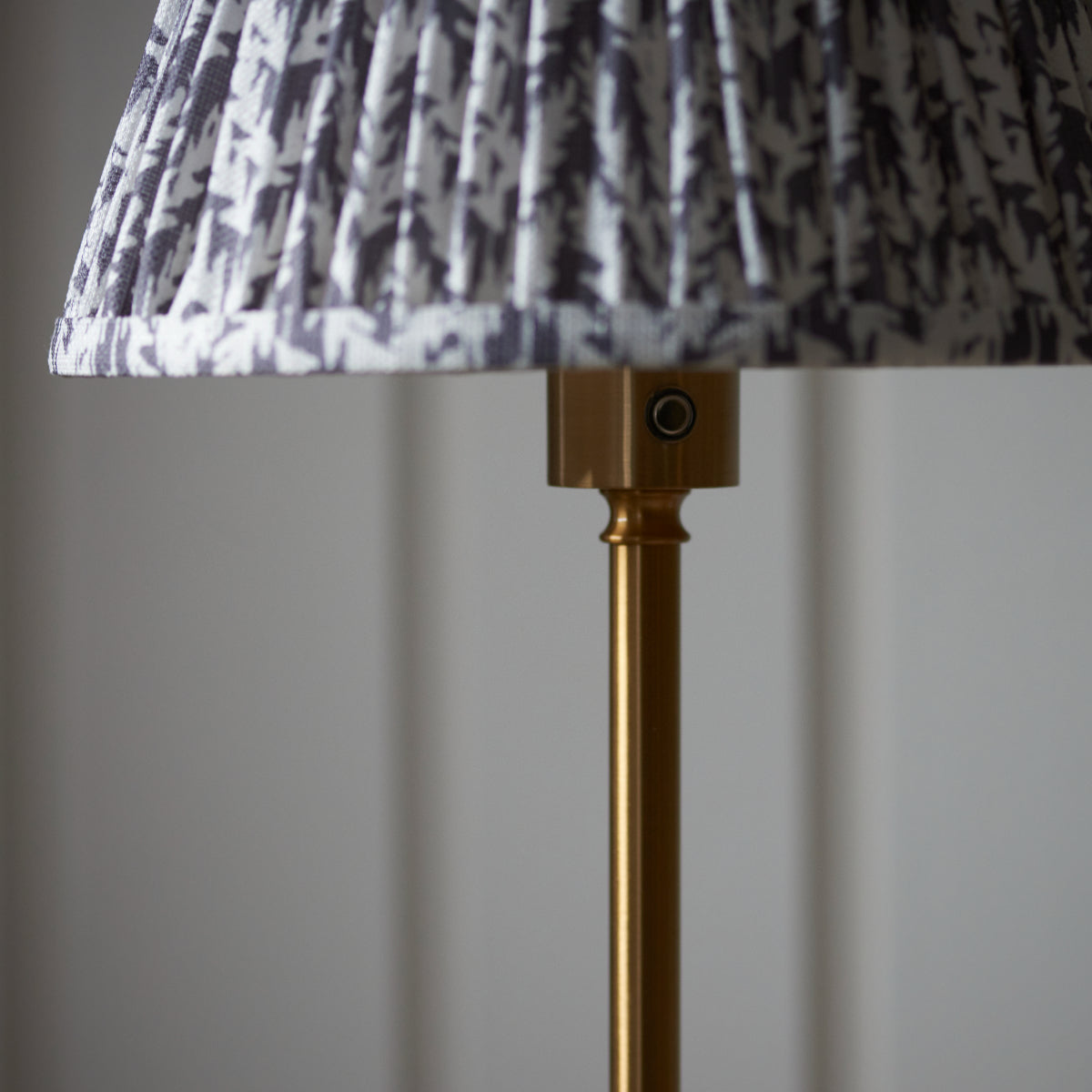 Brushed Aged Brass Plate & Pearl Grey Fabric