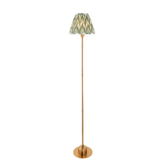 Brushed Aged Brass Plate & Cotswold Green Fabric