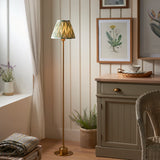 Brushed Aged Brass Plate & Cotswold Green Fabric