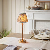 Brushed Aged Brass Plate & Pearl Grey Fabric