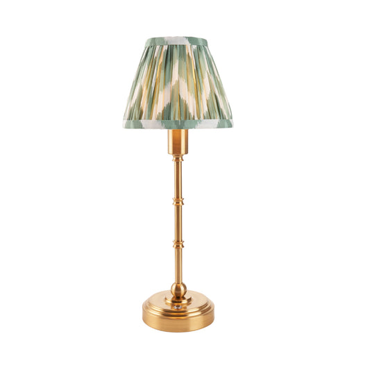 Brushed Aged Brass Plate & Cotswold Green Fabric