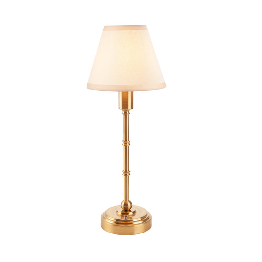 Brushed Aged Brass Plate & Vintage White Fabric
