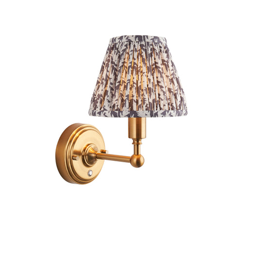 Brushed Aged Brass Plate & Pearl Grey Fabric