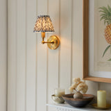 Brushed Aged Brass Plate & Pearl Grey Fabric
