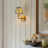 Brushed Aged Brass Plate & Cotswold Green Fabric