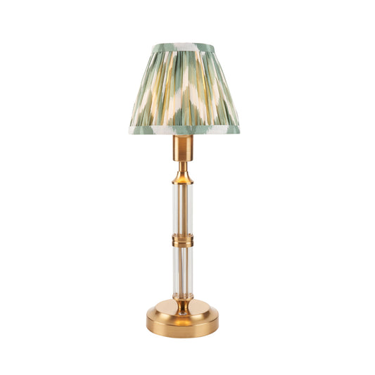 Brushed Aged Brass Plate & Cotswold Green Fabric