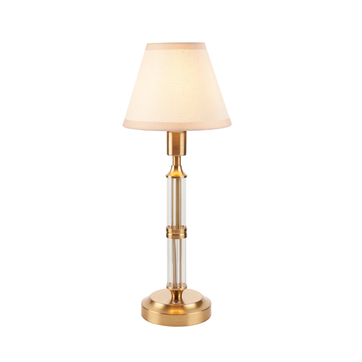 Brushed Aged Brass Plate & Vintage White Fabric