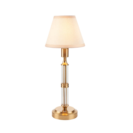 Brushed Aged Brass Plate & Vintage White Fabric