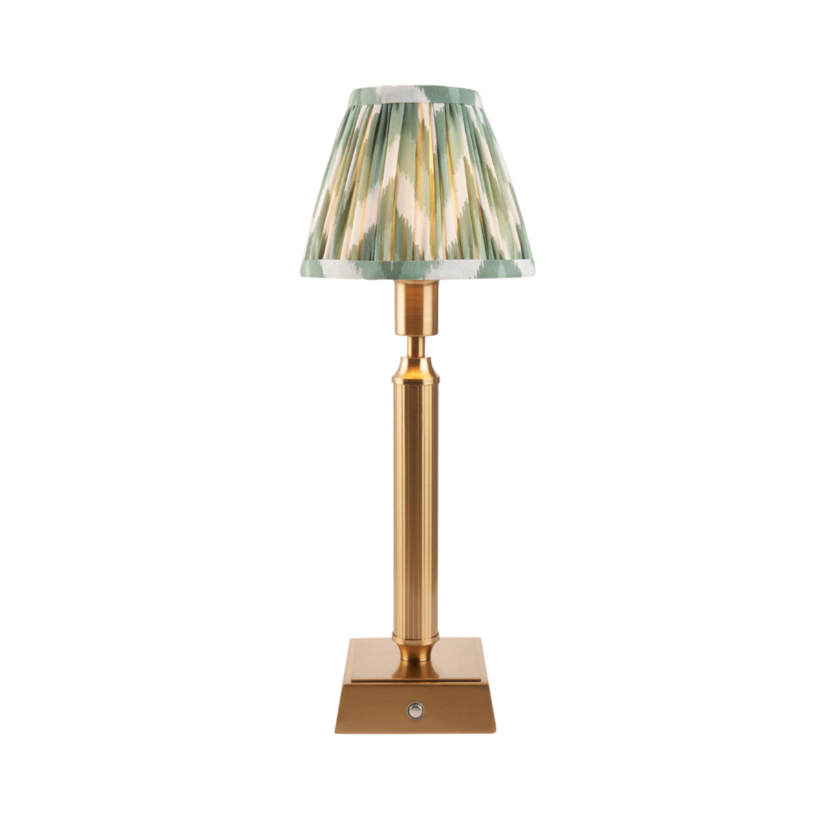 Brushed Aged Brass Plate & Cotswold Green Fabric