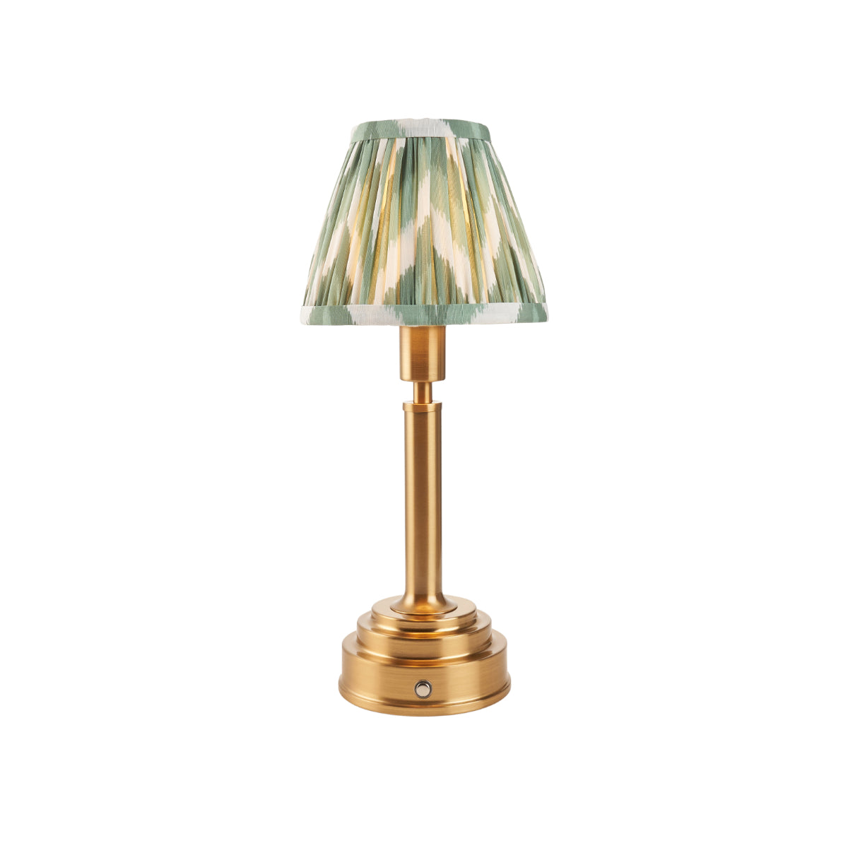 Brushed Aged Brass Plate & Cotswold Green Fabric