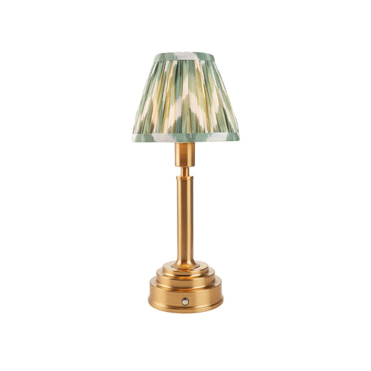 Brushed Aged Brass Plate & Cotswold Green Fabric
