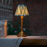 Brushed Aged Brass Plate & Cotswold Green Fabric