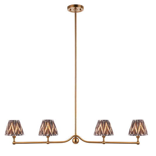 Brushed Aged Brass Plate & Pearl Grey Fabric