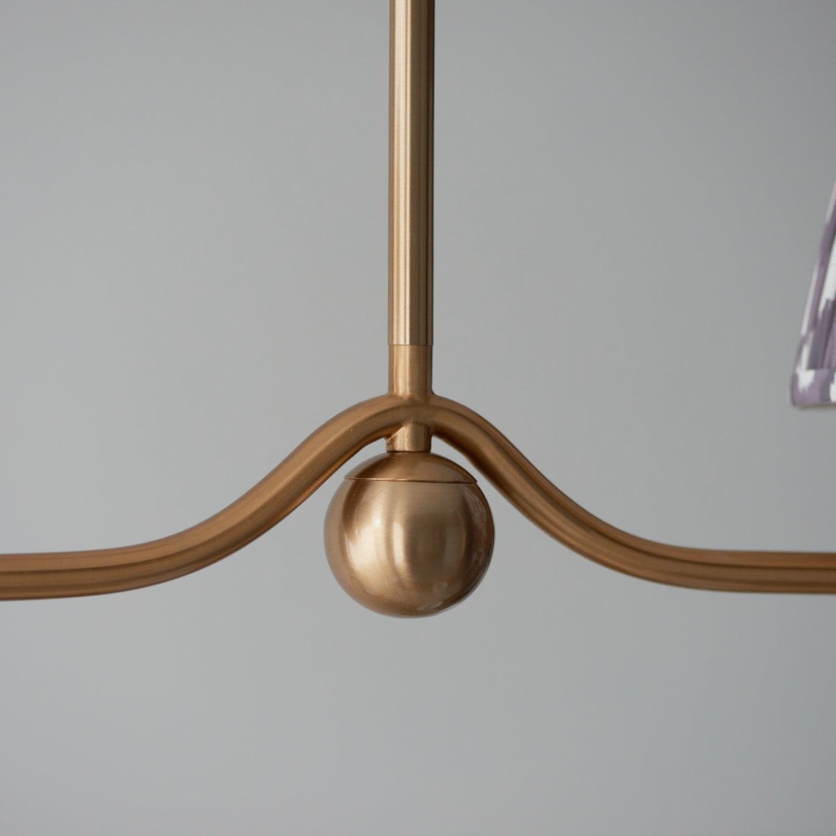 Brushed Aged Brass Plate & Pearl Grey Fabric