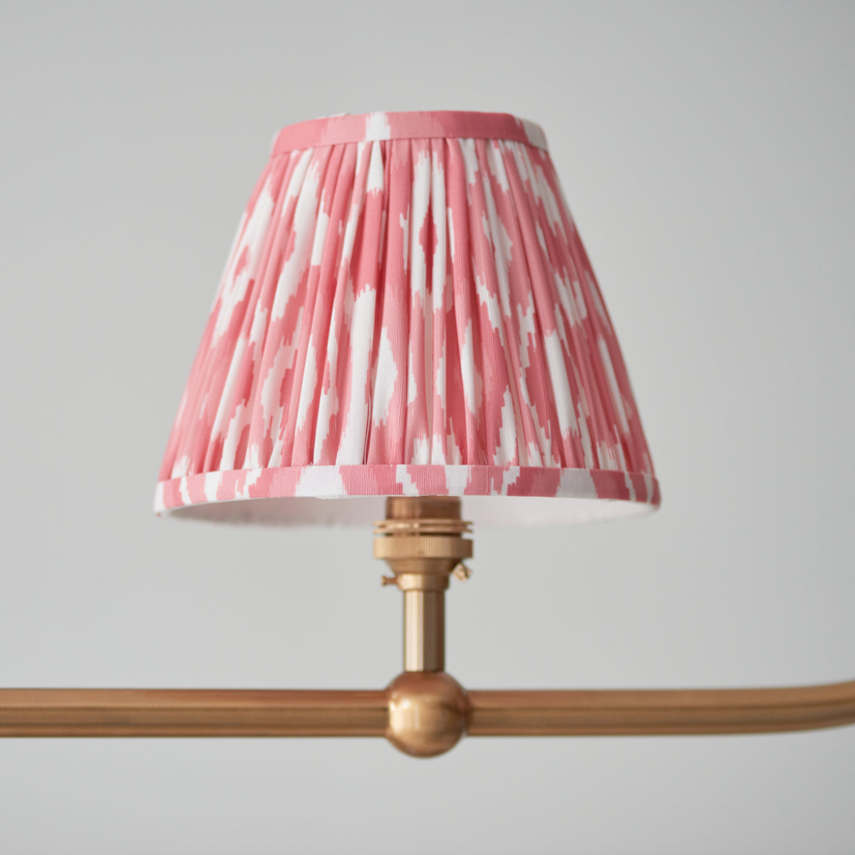 Brushed Aged Brass Plate & Coral Pink Fabric
