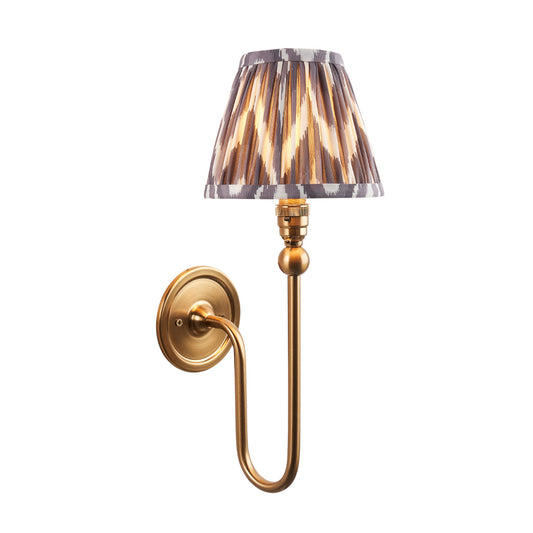 Brushed Aged Brass Plate & Pearl Grey Fabric