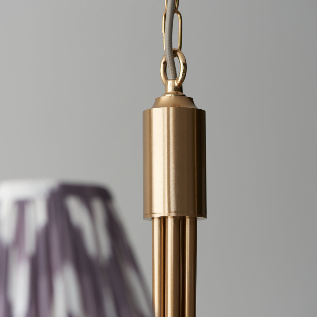 Brushed Aged Brass Plate & Pearl Grey Fabric