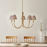 Brushed Aged Brass Plate & Pearl Grey Fabric