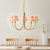 Brushed Aged Brass Plate & Coral Pink Fabric