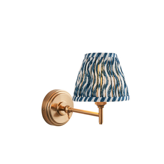 Brushed Aged Brass Plate & Marlin Blue Fabric