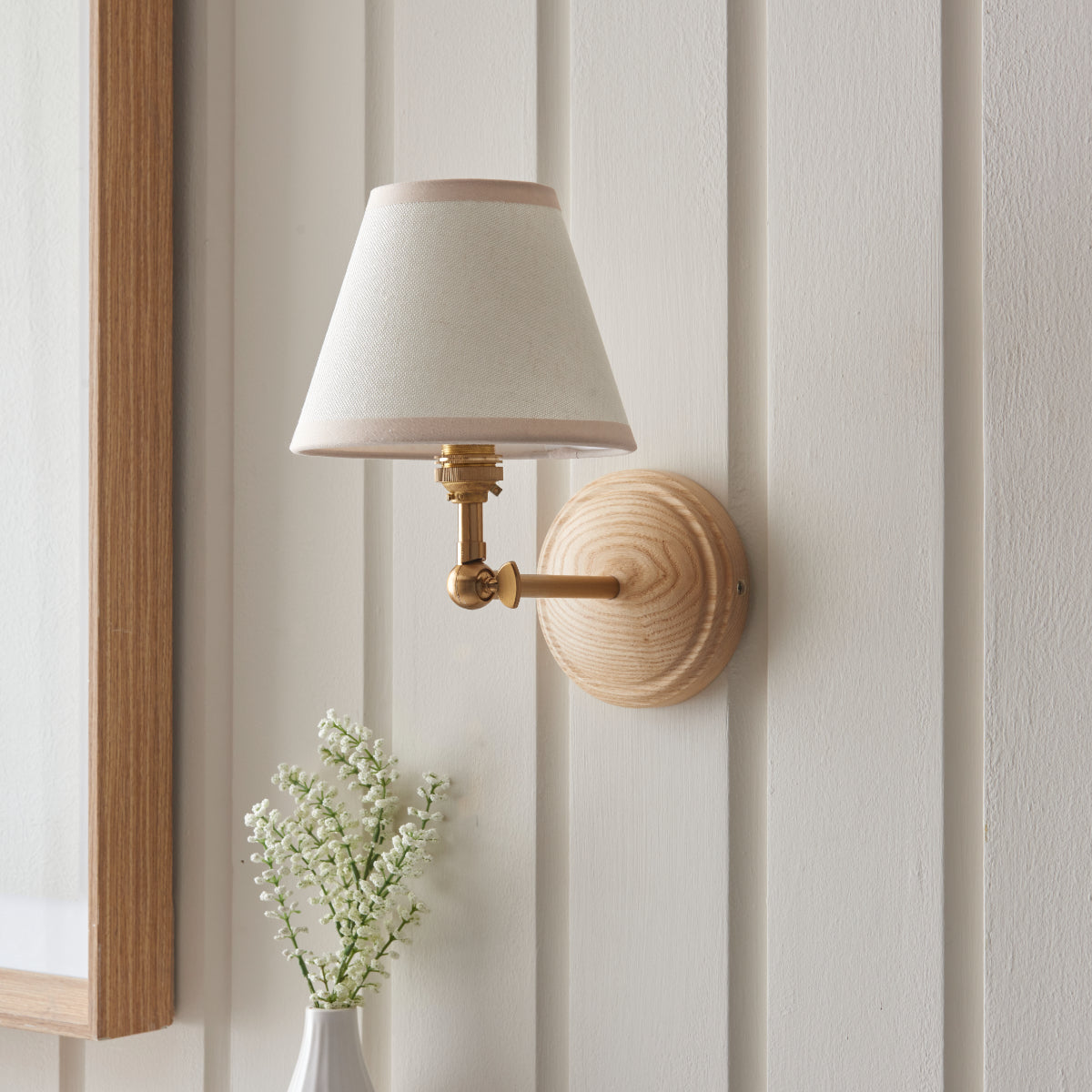 Ash Wood & Vintage White Fabric