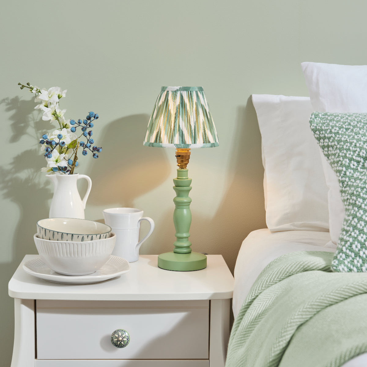 Satin Cotswold Green Paint & Cotswold Green Fabric