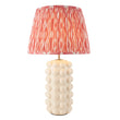 White Crackle Glaze & Coral Pink Fabric