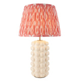 White Crackle Glaze & Coral Pink Fabric