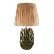 Dark Olive Glaze & Natural Raffia