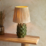 Dark Olive Glaze & Natural Raffia