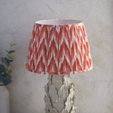 Ivory Crackle Glaze & Apricot Orange Fabric