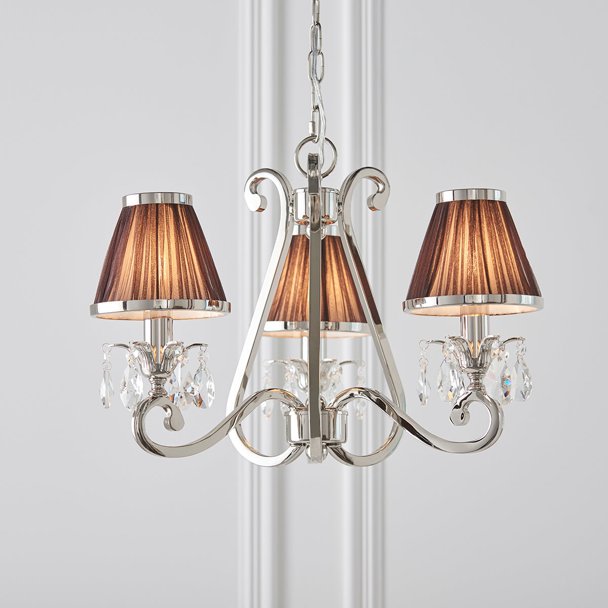 Polished nickel with Chocolate shade