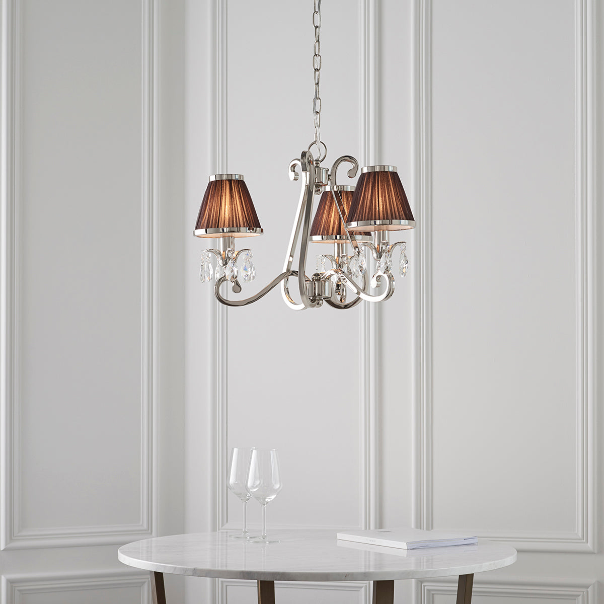 Polished nickel with Chocolate shade