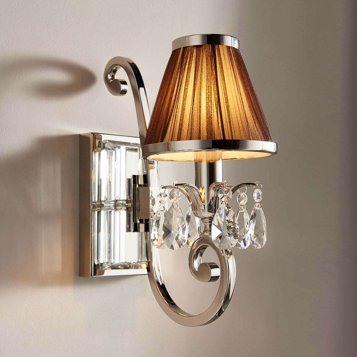 Polished nickel with Chocolate shade