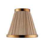 Beige fabric and antique brass plate 6 Inch