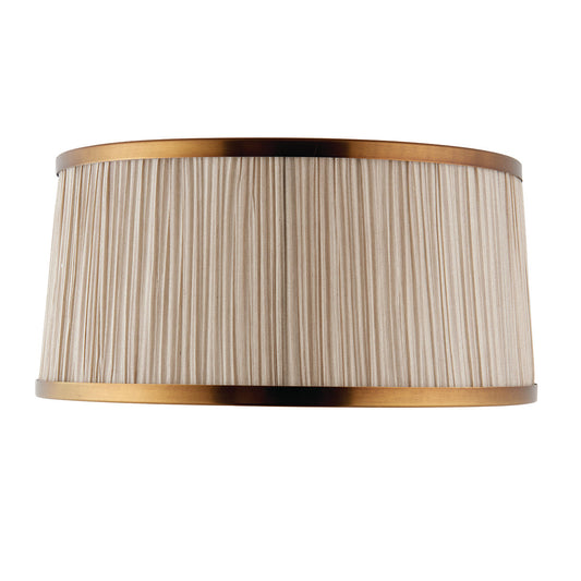 Beige fabric and antique brass plate 13 Inch