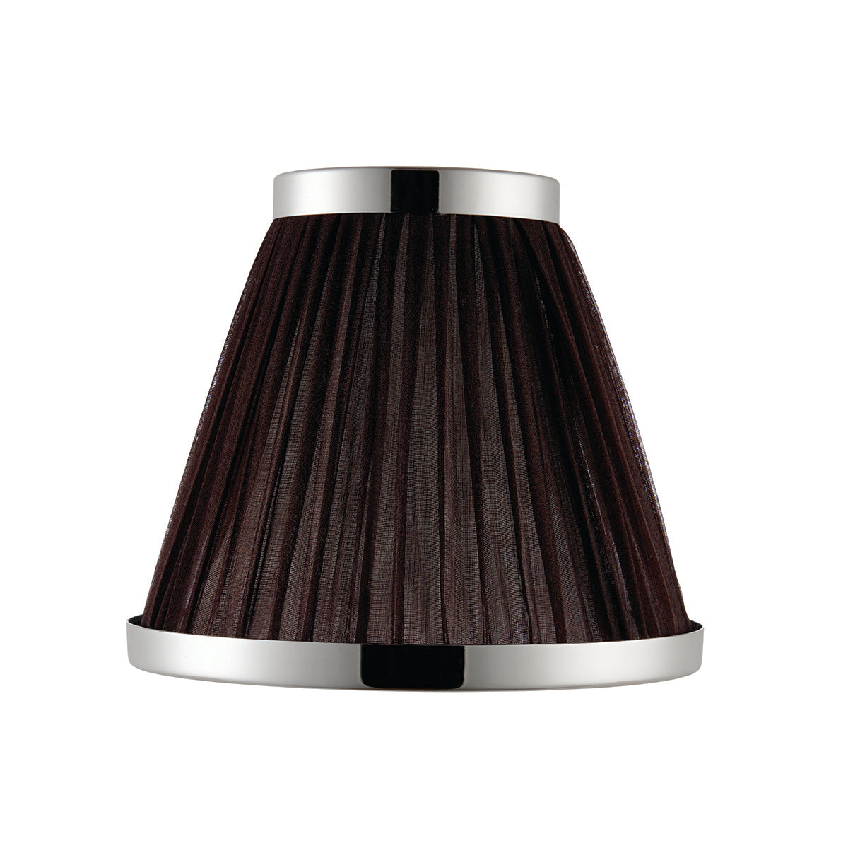 Chocolate organza and polished nickel plate 6 Inch