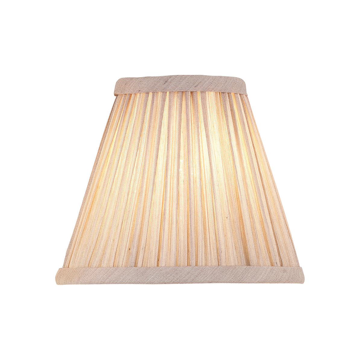 Beige fabric and antique brass plate 6 Inch