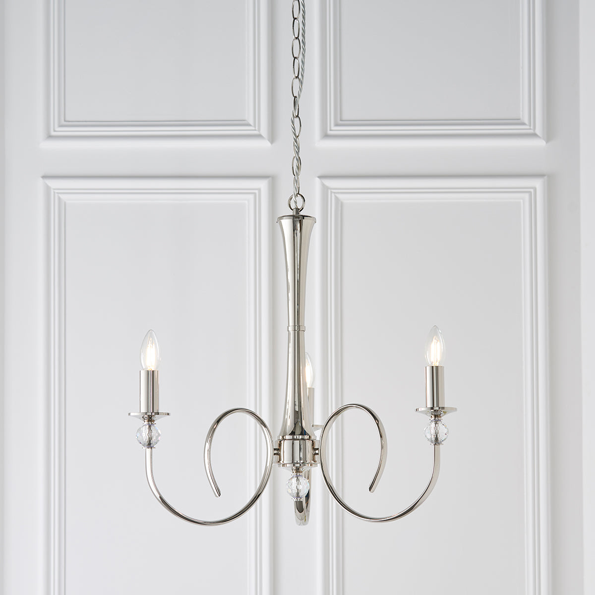 Polished nickel plate and clear crystal