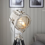 Farah Retro Tripod Floor Lamp in Nickel