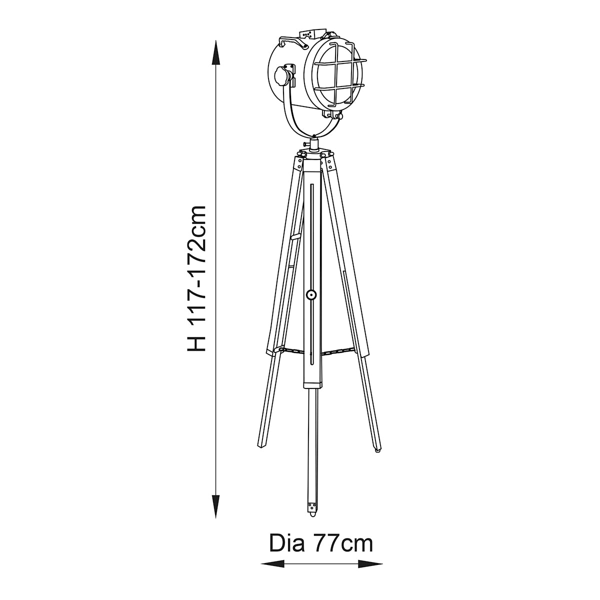 Farah Retro Tripod Floor Lamp in Nickel