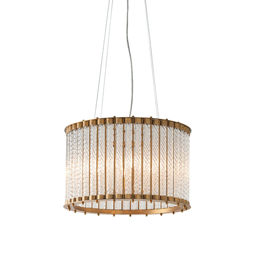 Ohio Glass Detail Pendant in Brushed Gold