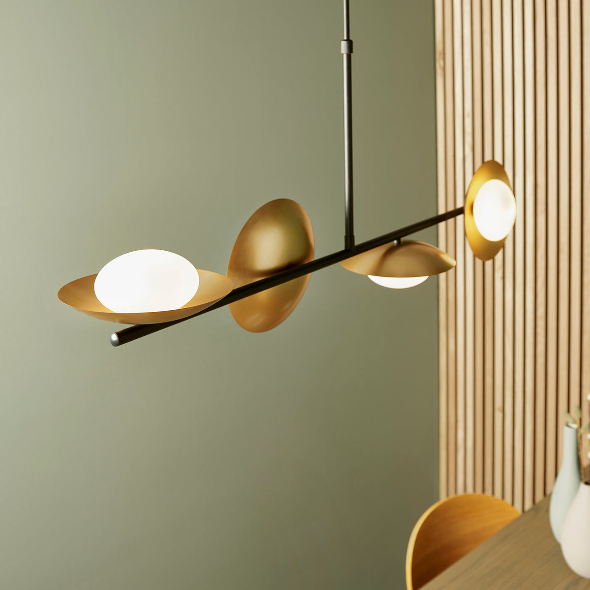 Tabernas Four-Light Pendant in Gold
