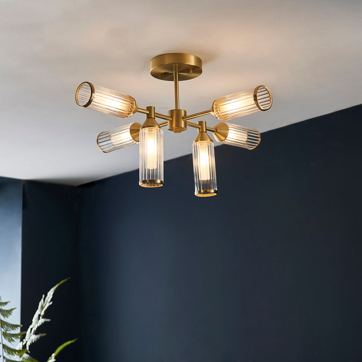 Juliette Ceiling Light in Brushed Brass